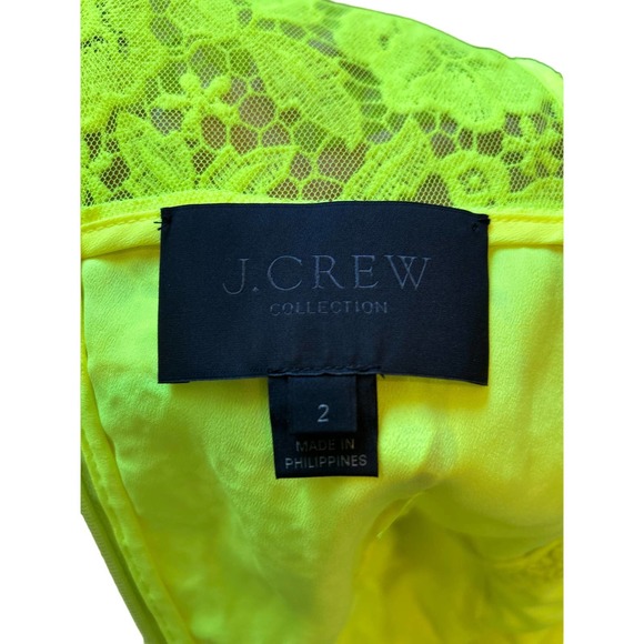 JCREW Collection Illusion Lace Sheath Poppy Dress in Neon Yellow - Picture 5 of 5